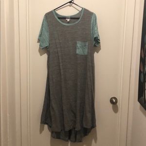 Blue and gray LuLaRoe Carly dress